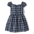 thumbnail image 1 of The Children's Place Girls Short Sleeve Plaid Pintuck Poplin Button Dress, Sizes 4-16, 1 of 3