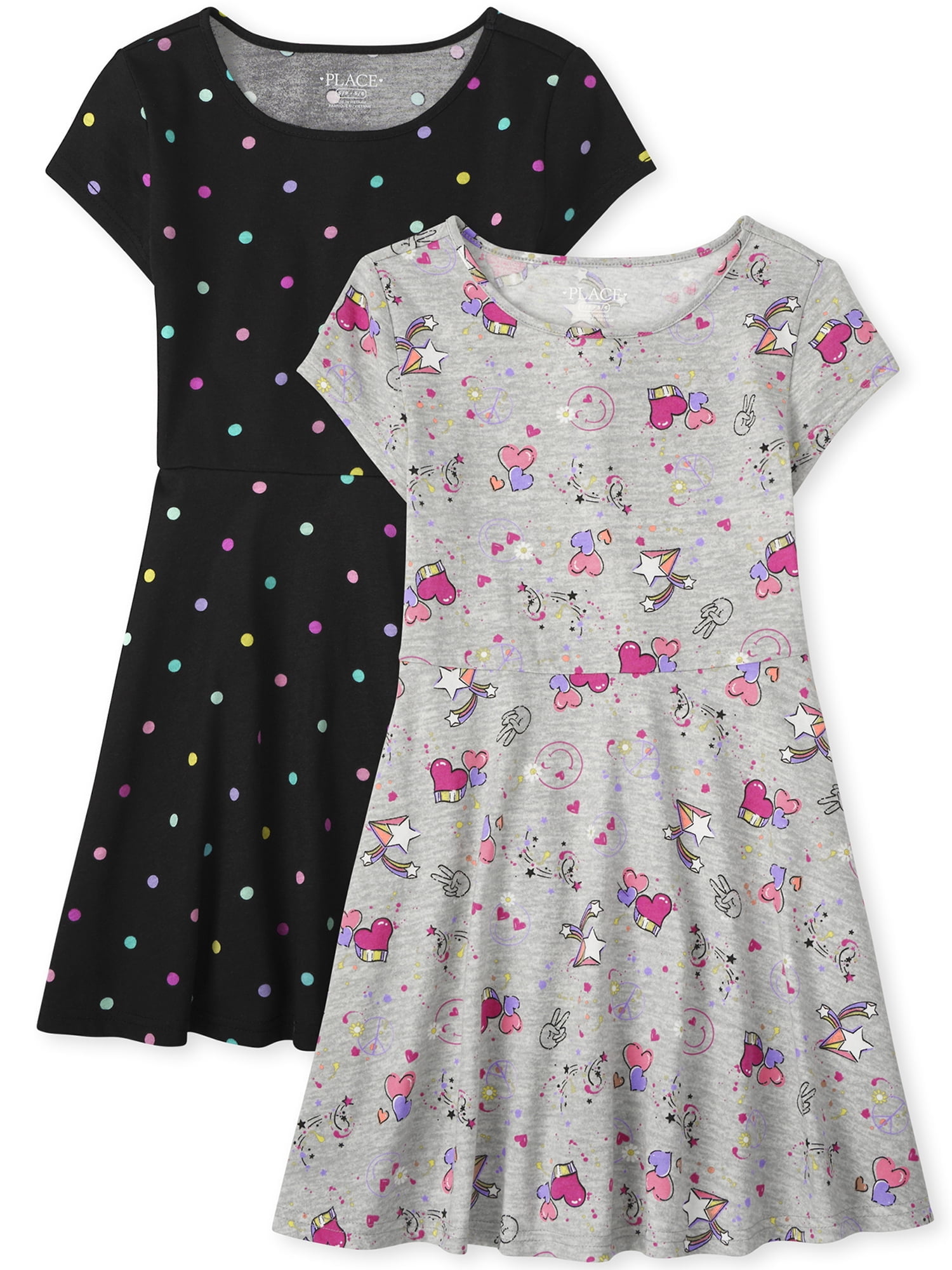 The Children's Place Girls, Short Sleeve Play Dress, , 2-Pack, Sizes XS-XXL