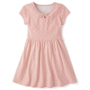Girls Short Sleeve Polka Dot Keyhole Dress, Sizes XS-XXL