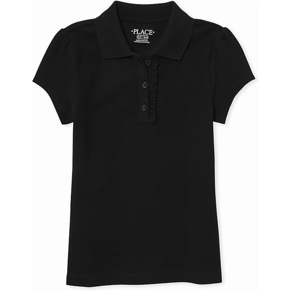 The Children's Place Girls' Short Sleeve Ruffle Pique Polo