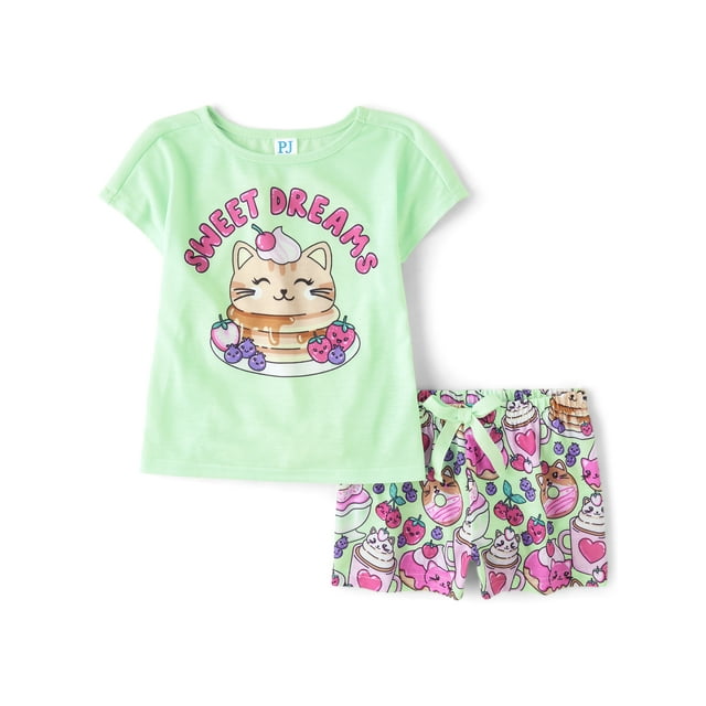 The Children's Place Girls Pajama Set, Short Sleeve Top & Shorts, Sizes ...