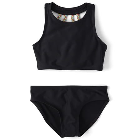 The Children's Place Girls Sleeveless Braided Back Tankini Swimsuit, 2-Piece, Sizes XS-XXL