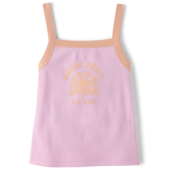 The Children's Place Girls Sleeveless Colorblock Ribbed Graphic Tank ...