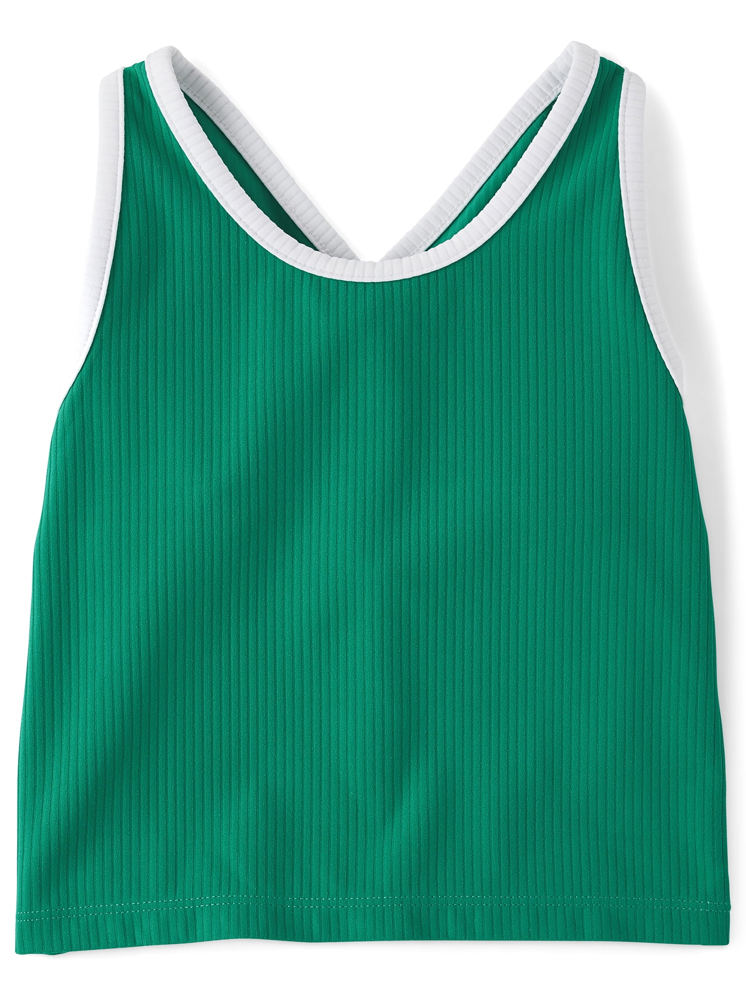 The Children's Place Girls Sleeveless Contrast Ribbed Cross Back Tank Top, Sizes XS-XXL