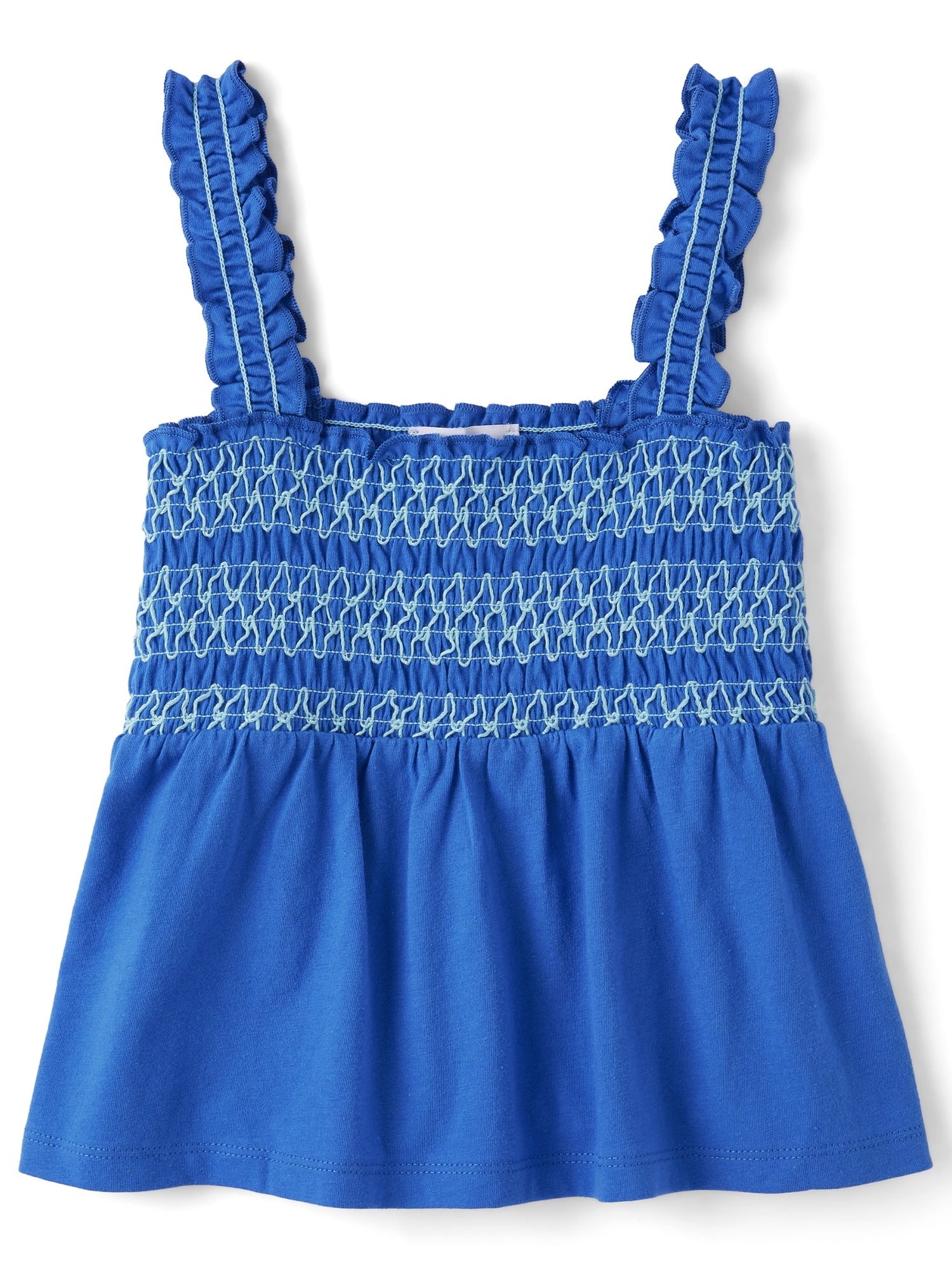 The Children's Place Girls Sleeveless Contrast Smocked Peplum Tank Top, Sizes XS-XXL