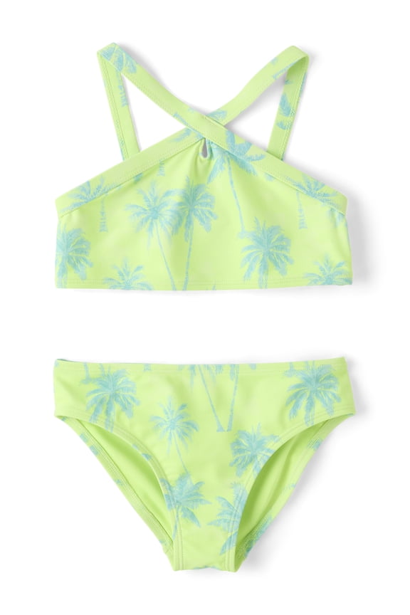 Girls Sleeveless Cross Front Bikini Swimsuit, 2-Piece, Sizes XS-XXL
