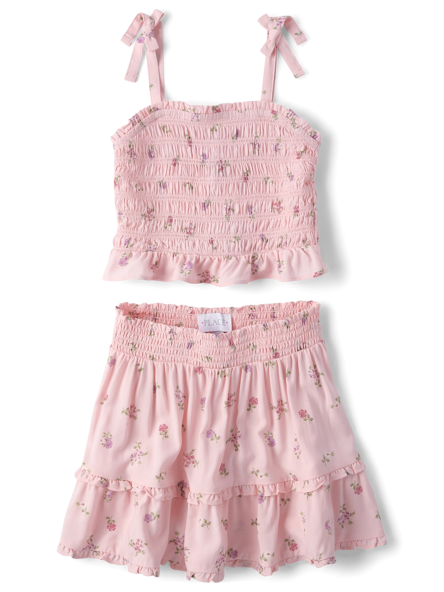 The Children's Place Girls Sleeveless Floral Ruffle Outfit Set, 2-Piece, Sizes XS-XXL