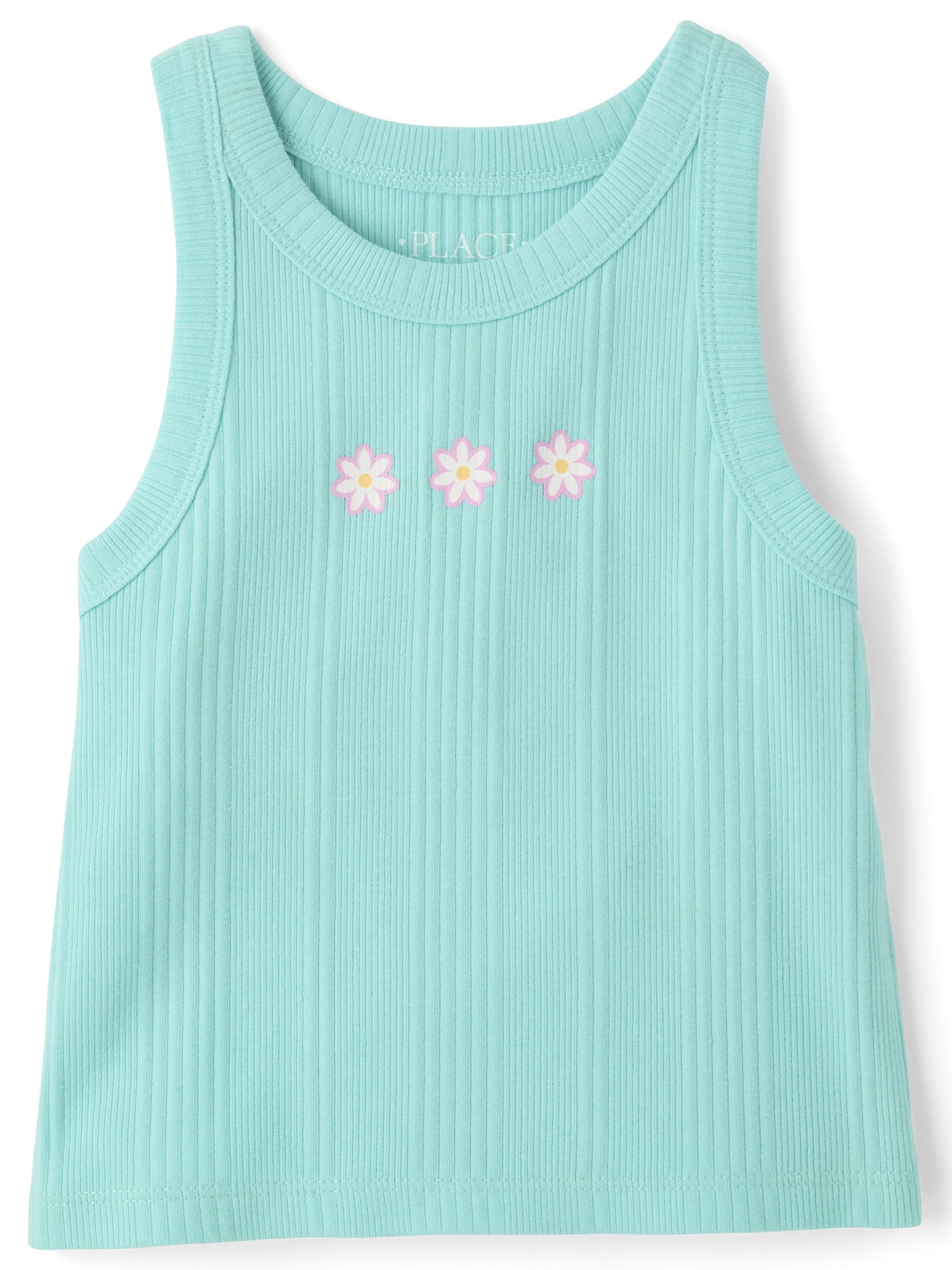The Children's Place Girls Sleeveless Graphic Ribbed Tank Top, Sizes XS-XXL