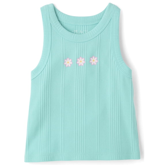 The Children's Place Girls Sleeveless Graphic Ribbed Tank Top, Sizes XS-XXL