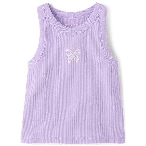 The Children's Place Girls Sleeveless Graphic Ribbed Tank Top, Sizes XS-XXL