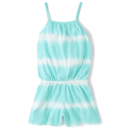 The Children's Place Girls Sleeveless High Neck Gathered Romper, Sizes XS-XXL