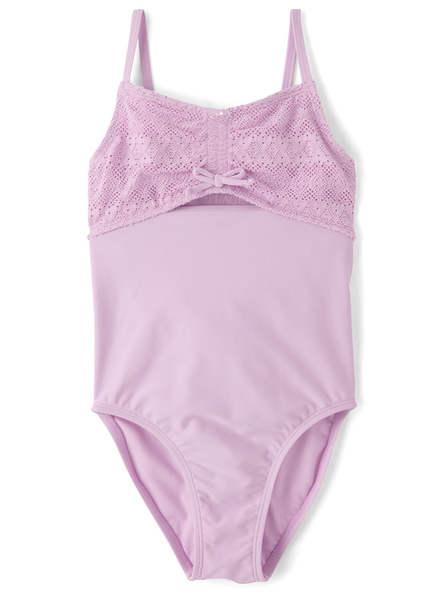 The Children's Place Girls Sleeveless Lace Cut-Out One Piece Swimsuit, Sizes XS-XXL