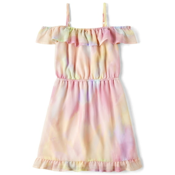 The Children's Place Girls Sleeveless Off Shoulder Tie Dye Dress, Sizes XS-XXL