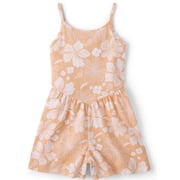 Girls Sleeveless Printed V-Waist Flutter Romper, Sizes XS-XXL