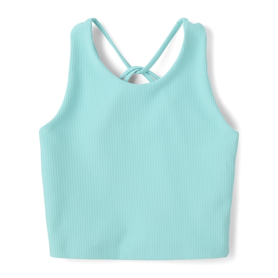 The Children's Place Girls Sleeveless Quick Dry Cross Back Ribbed Tank Top, Sizes XS-XXL