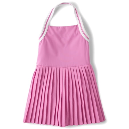 The Children's Place Girls Sleeveless Quick Dry Halter Pleated Tennis Dress, Sizes XS-XXL