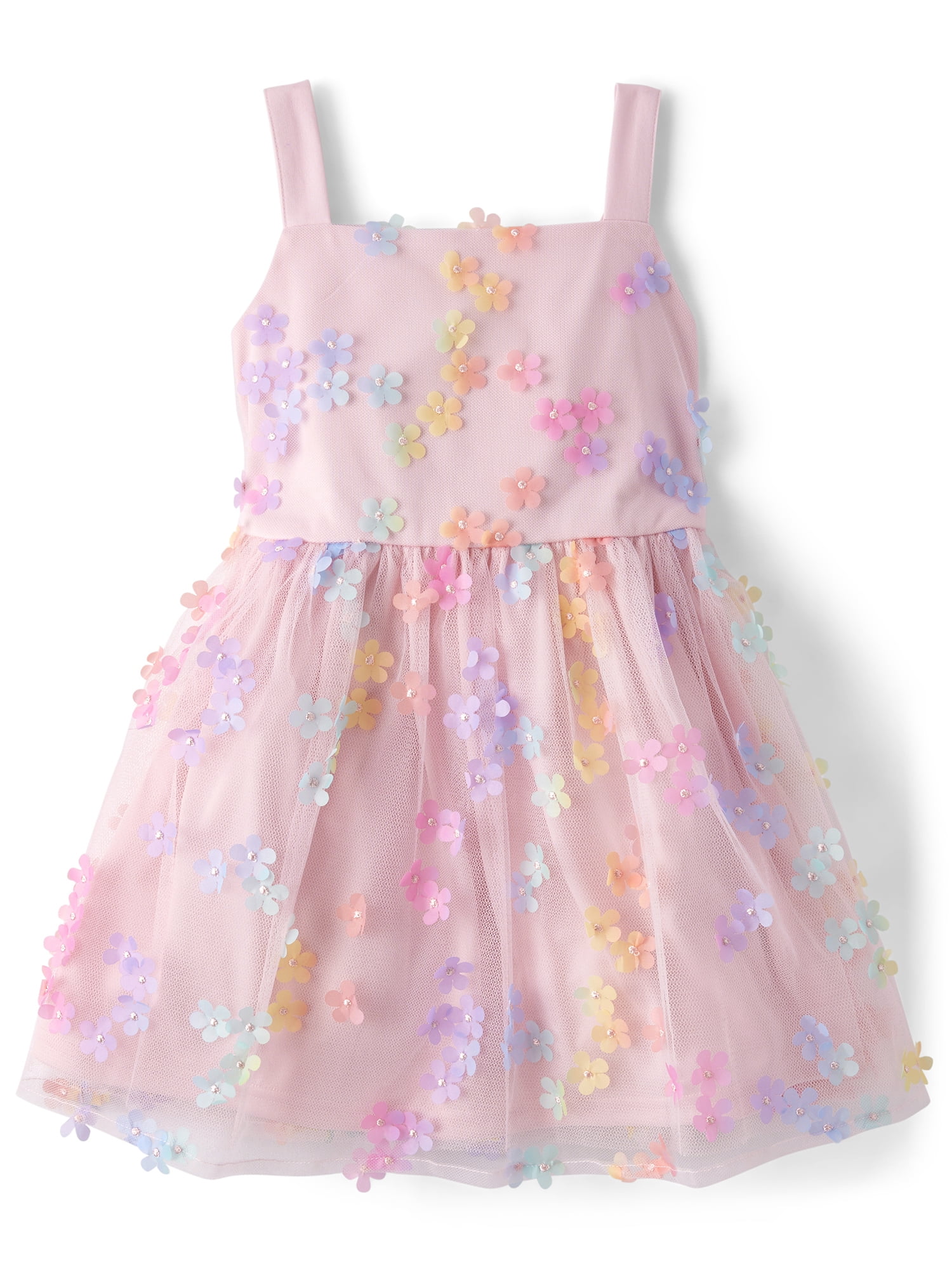 The Children's Place Girls Sleeveless Rainbow Print Fit and Flare Dress, Sizes 4-16