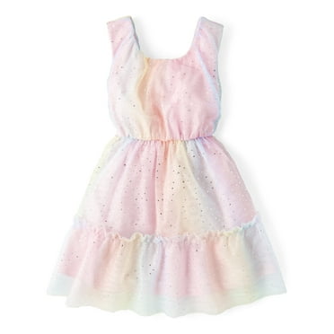 The Children's Place Girls Sleeveless Rainbow Ruffle Dress, Sizes XS-XXL