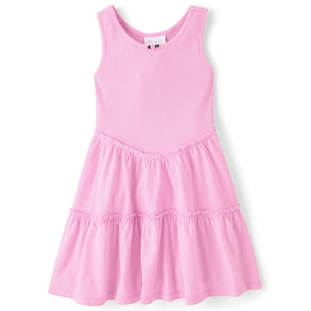 The Children's Place Girls Sleeveless Ribbed Tiered V-Waist Dress, Sizes XS-XXL