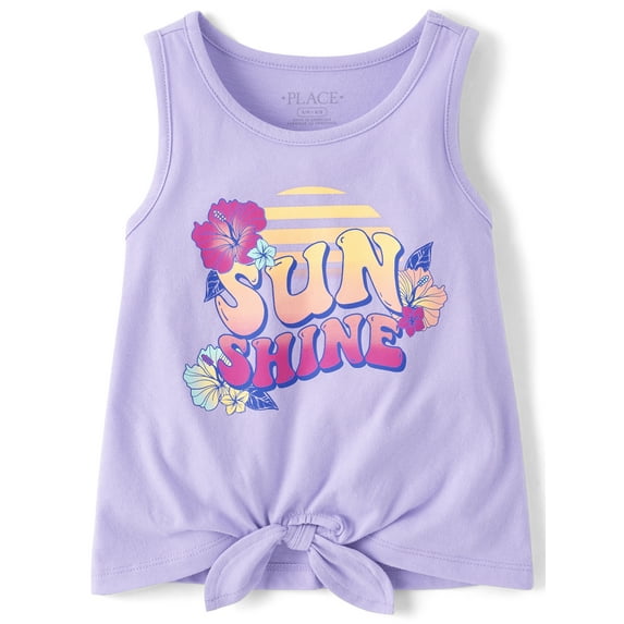 The Children's Place Girls Sleeveless Tie Front Graphic Tank Top, Sizes XS-XXL