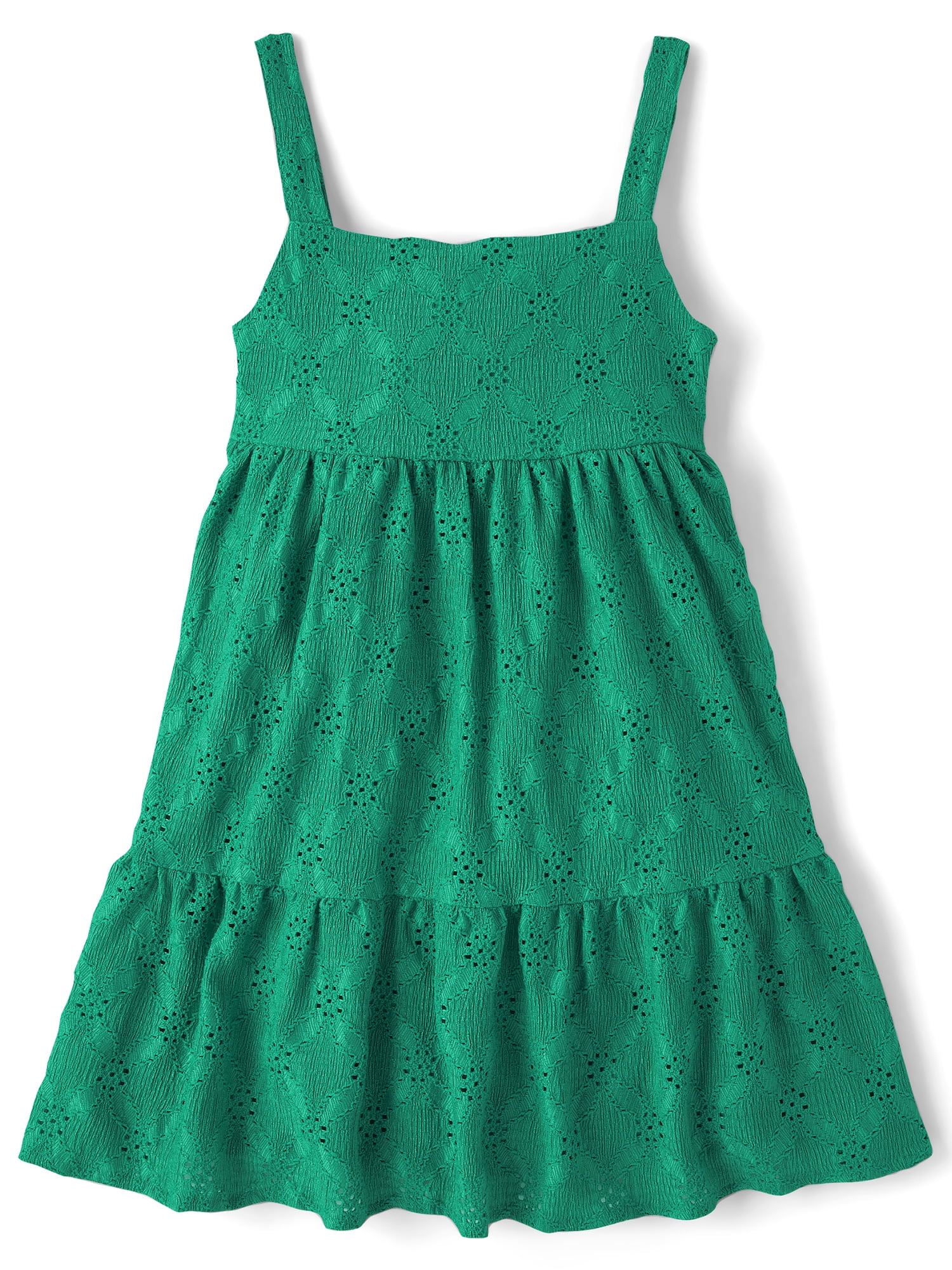 The Children's Place Girls Sleeveless Tiered Eyelet Bow Back Dress, Sizes XS-XXL