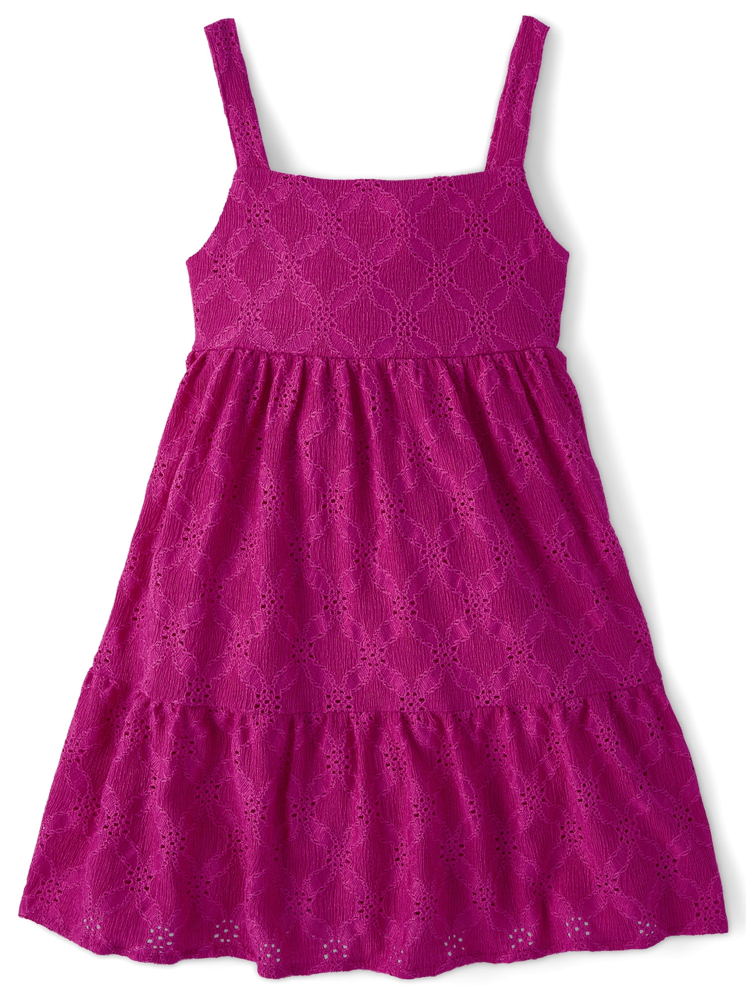 The Children's Place Girls Sleeveless Tiered Eyelet Bow Back Dress, Sizes XS-XXL