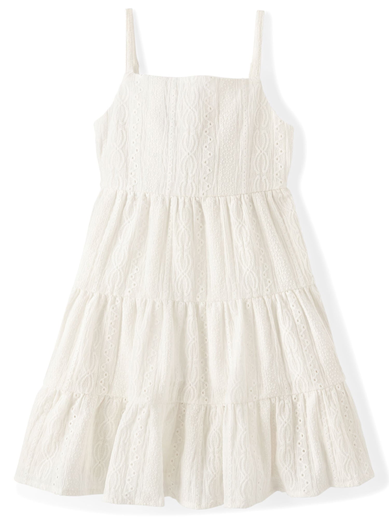The Children's Place Girls Strappy Bow Back Eyelet Tiered Dress, Sizes XS-XXL