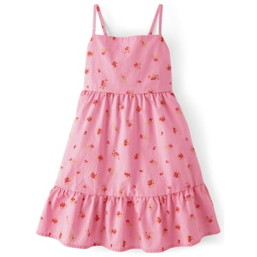 The Children's Place Girls Strappy Bow Back Poplin Tiered Dress, Sizes XS-XXL