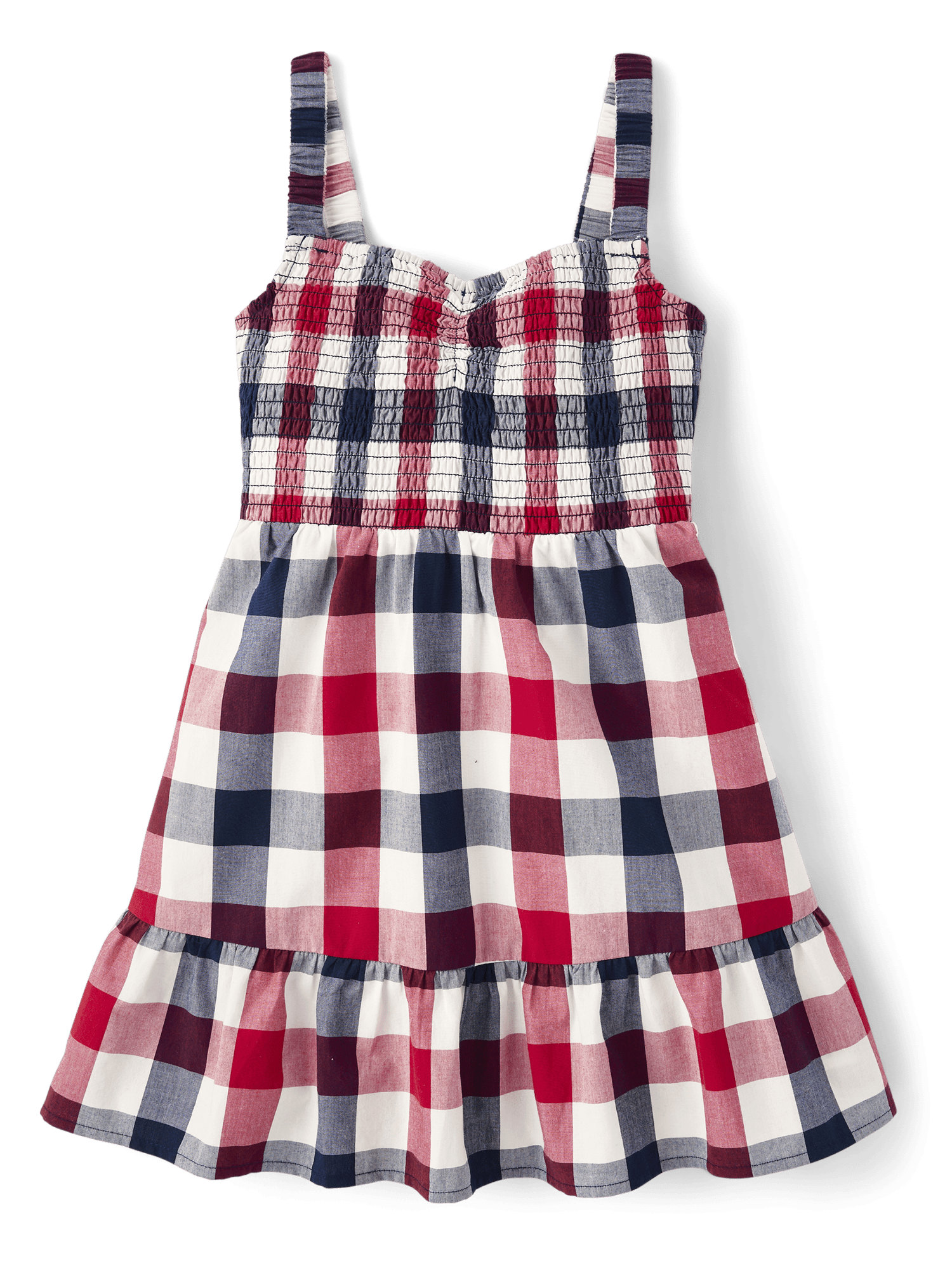 The Children's Place Girls Strappy Gingham Smocked Ruffle Dress, Sizes XS-XXL