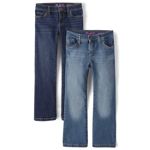 Girls Stretch Bootcut Jean, 2-Pack, Sizes 4-18