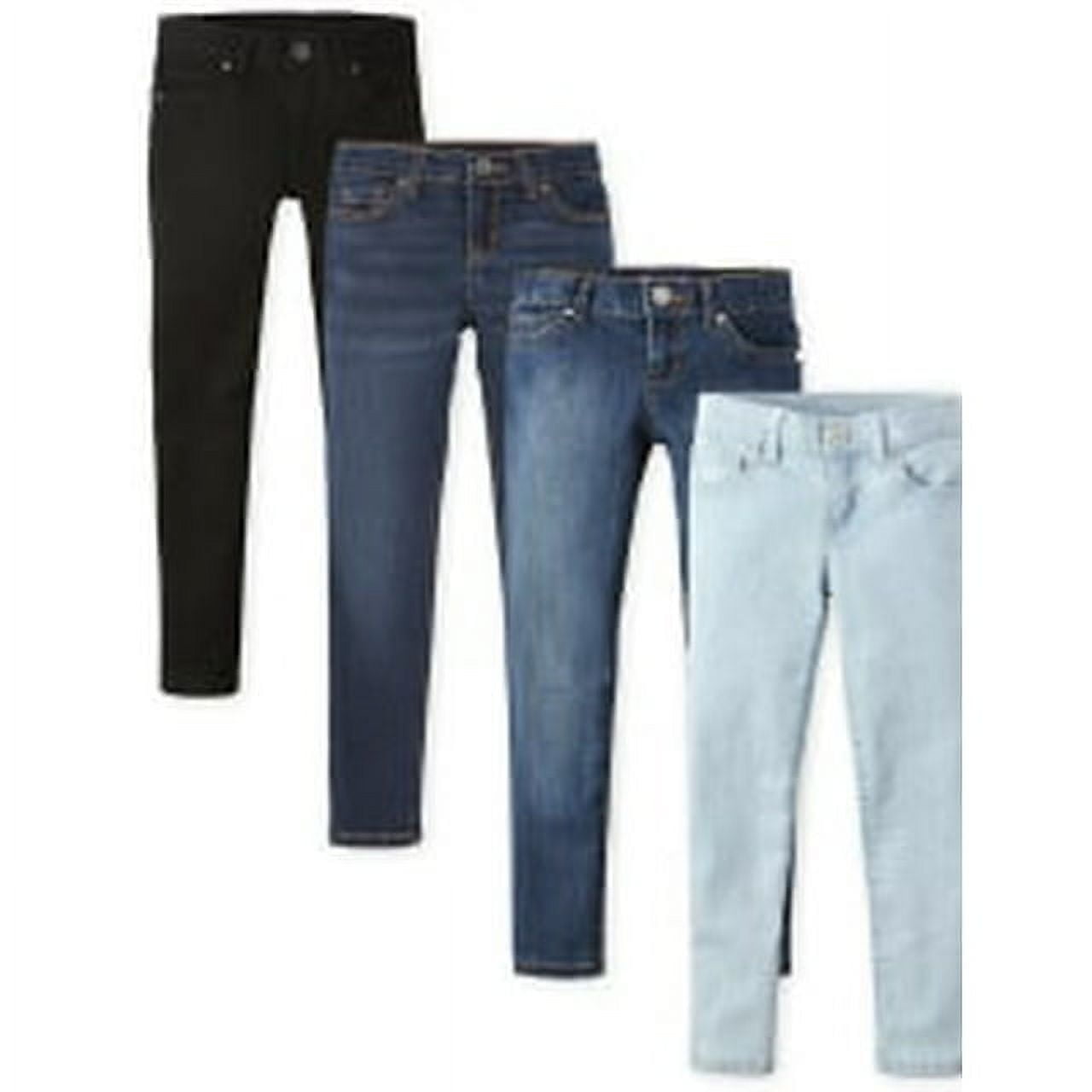 The Children's Place Girls Super Skinny Denim Jeans, 4-Pack, Sizes 4-18