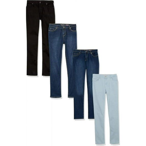 The Children's Place Girls Super Skinny Denim Jeans, 4-Pack, Sizes 4-18