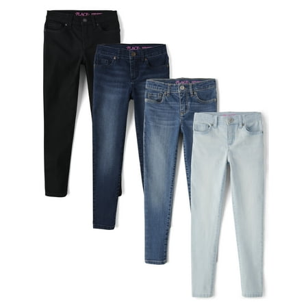 The Children's Place Girls Super Skinny Fit Jeans, 4-Pack, Sizes 4-18