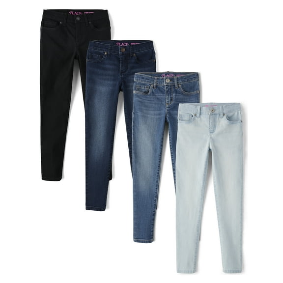 The Children's Place Girls Super Skinny Fit Jeans, 4-Pack, Sizes 4-18