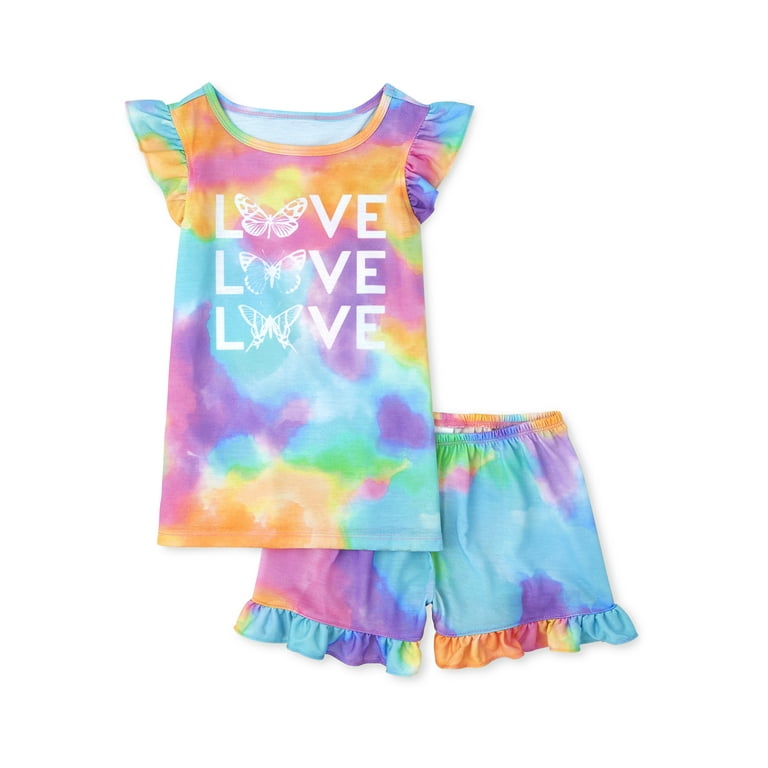 The Children s Place Girls Tie Dye Love 2 Piece Pajama Set Sizes