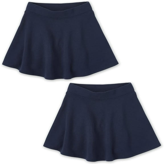 The Children's Place Girls Uniform French Terry Knit Skort, 2-Pack, Sizes XS-XXL