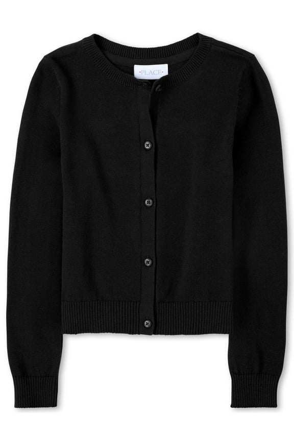 Girls Uniform Long Sleeve Button Cardigan, Sizes XS-XXL