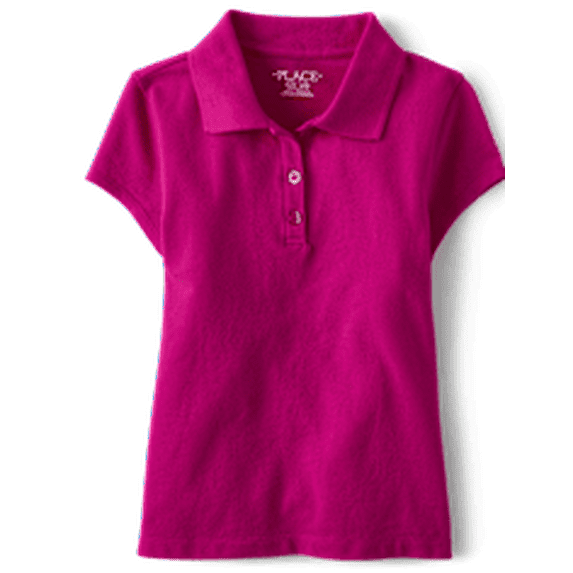 Girls Uniform Pique Polo - aurora pink