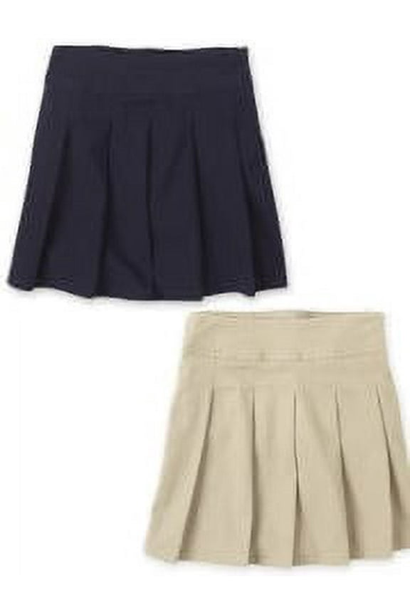 Girls Uniform Pleated Skort, 2-Pack, Sizes XS-XXL