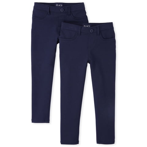 Girls Uniform Ponte Knit Pull-On Jegging, 2-Pack, Sizes 4-18
