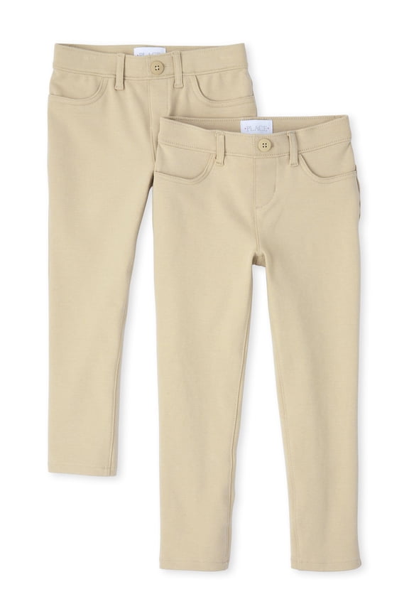 Girls Uniform Ponte Knit Pull-On Jegging, 2-Pack, Sizes 4-18