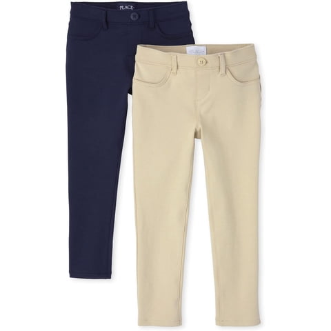 Girls Uniform Ponte Knit Pull-On Jegging, 2-Pack, Sizes 4-18