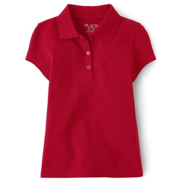 The Children's Place Girls Uniform Short Sleeve Pique Polo, Sizes XS-XXL