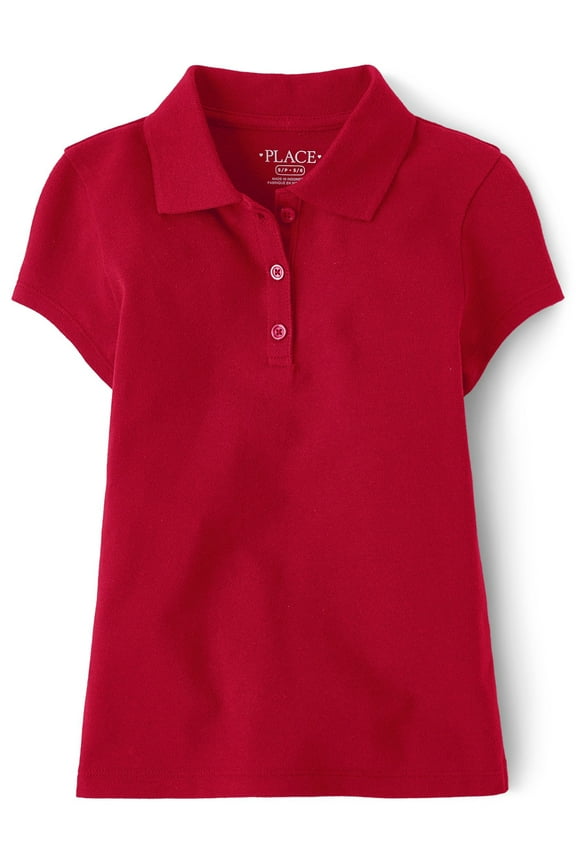 Girls Uniform Short Sleeve Pique Polo, Sizes XS-XXL