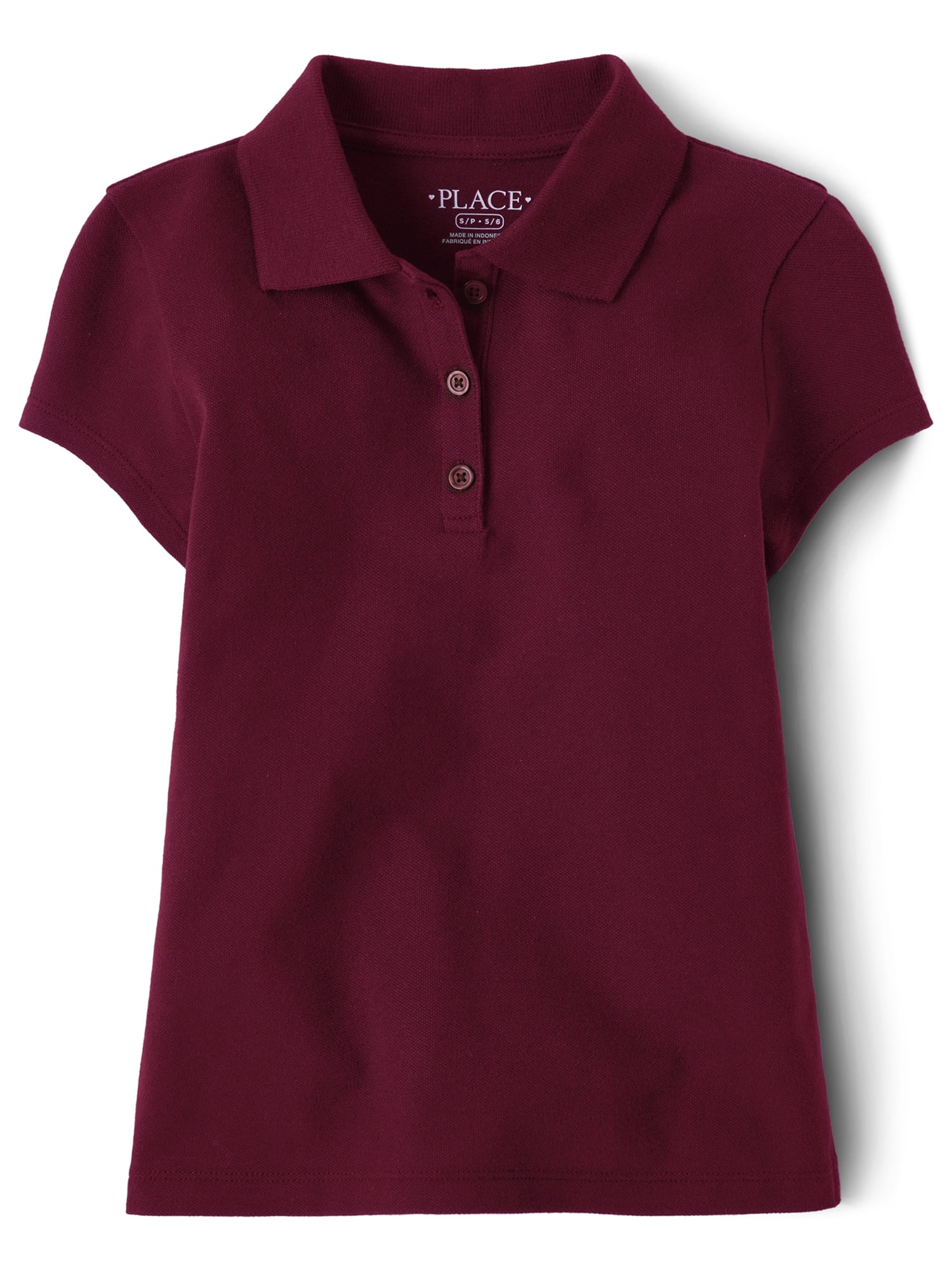 The Children's Place Girls Uniform Short Sleeve Pique Polo, Sizes XS-XXL