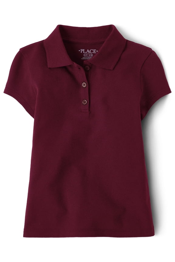 Girls Uniform Short Sleeve Pique Polo, Sizes XS-XXL