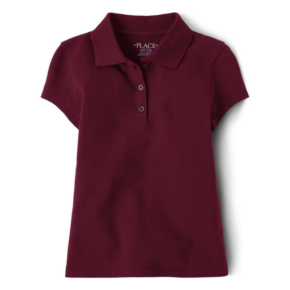 The Children's Place Girls Uniform Short Sleeve Pique Polo, Sizes XS-XXL