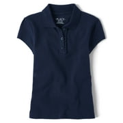 Girls Uniform Short Sleeve Ruffle Pique Polo, Sizes XS-XXL