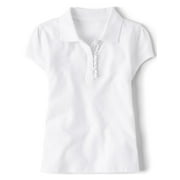 THE CHILDREN'S PLACE Girls Uniform Short Sleeve Ruffle Pique Polo, Sizes XS-XXL