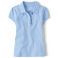thumbnail image 1 of The Children's Place Girls Uniform Short Sleeve Ruffle Pique Polo, Sizes XS-XXL, 1 of 3